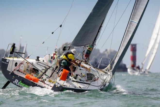 Leading the RORC Season's Points Championship - Louis-Marie Dussere's JPK 1010 Raging Bee comes up to the Needles in the RORC Cowes-Dinard-St Malo Race - Rolex Fastnet Race © Paul Wyeth / www.pwpictures.com http://www.pwpictures.com
